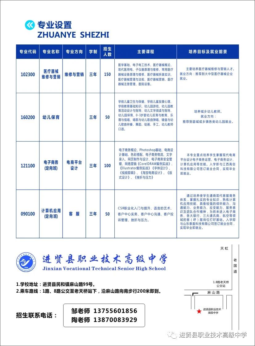 进贤县职业技术高级中学招生专业