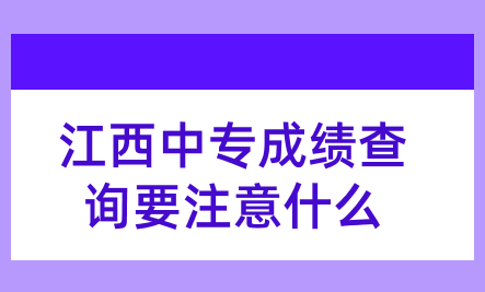 江西中专成绩查询要注意什么